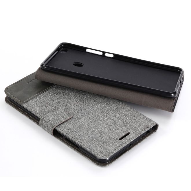 Muxma - Xiaomi Mi Max 2 Handy Hülle - zweifarbiges Bookcover - mit Standfunktion - grau
