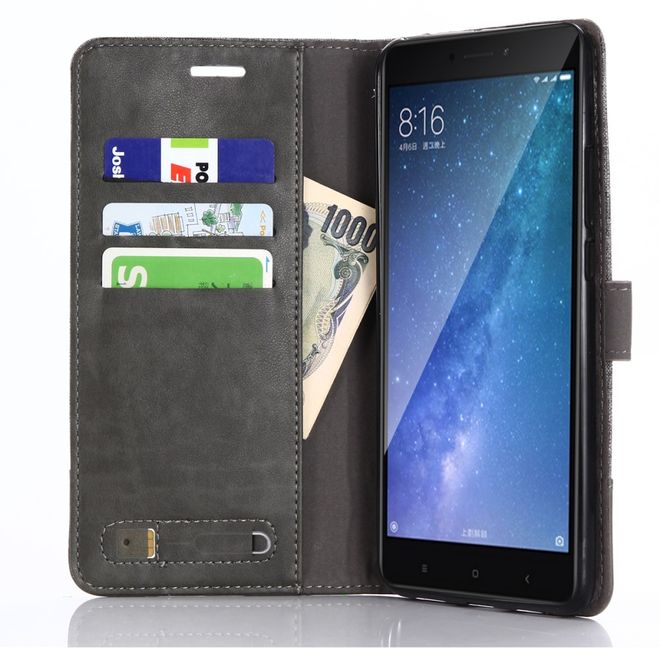 Muxma - Xiaomi Mi Max 2 Handy Hülle - zweifarbiges Bookcover - mit Standfunktion - grau