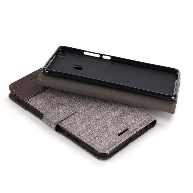 Muxma - Xiaomi Mi Max 2 Handy Hülle - zweifarbiges Bookcover - mit Standfunktion - braun