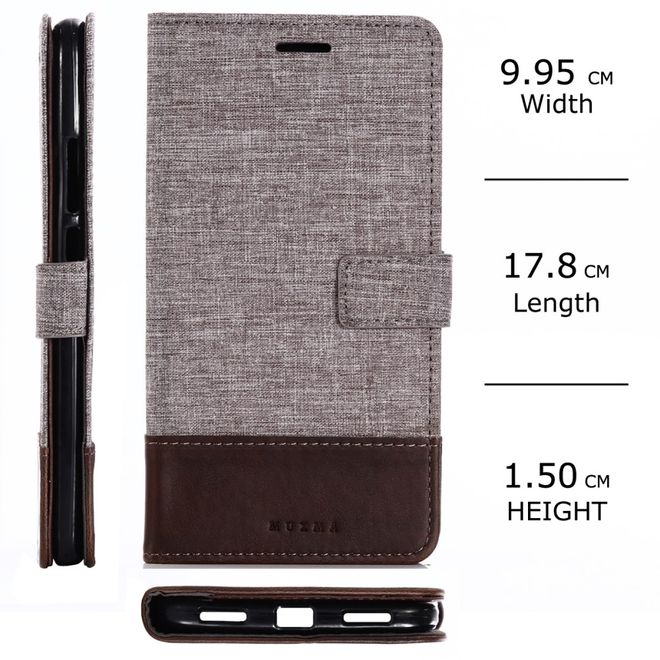 Muxma - Xiaomi Mi Max 2 Handy Hülle - zweifarbiges Bookcover - mit Standfunktion - braun