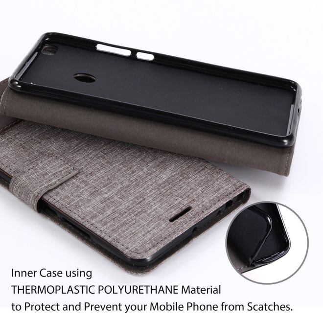 Muxma - Xiaomi Mi Max 2 Handy Hülle - zweifarbiges Bookcover - mit Standfunktion - braun