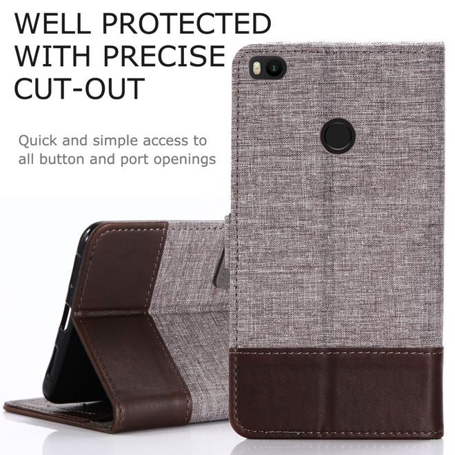 Muxma - Xiaomi Mi Max 2 Handy Hülle - zweifarbiges Bookcover - mit Standfunktion - braun