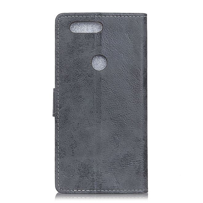 OnePlus 5T Handy Case - Hülle aus Leder - Vintage Style - grau