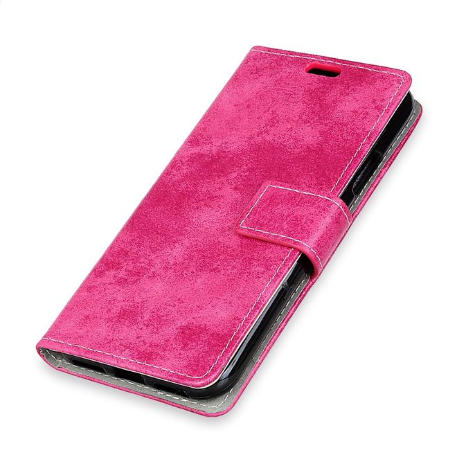 OnePlus 5T Handy Case - Hülle aus Leder - Vintage Style - rosa
