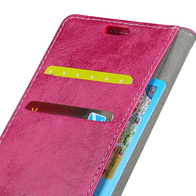 OnePlus 5T Handy Case - Hülle aus Leder - Vintage Style - rosa