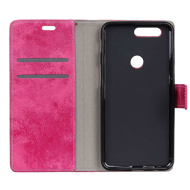 OnePlus 5T Handy Case - Hülle aus Leder - Vintage Style - rosa