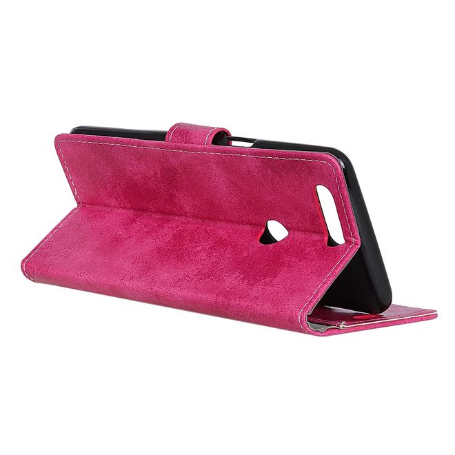 OnePlus 5T Handy Case - Hülle aus Leder - Vintage Style - rosa