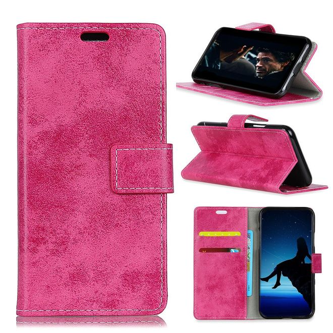 OnePlus 5T Handy Case - Hülle aus Leder - Vintage Style - rosa