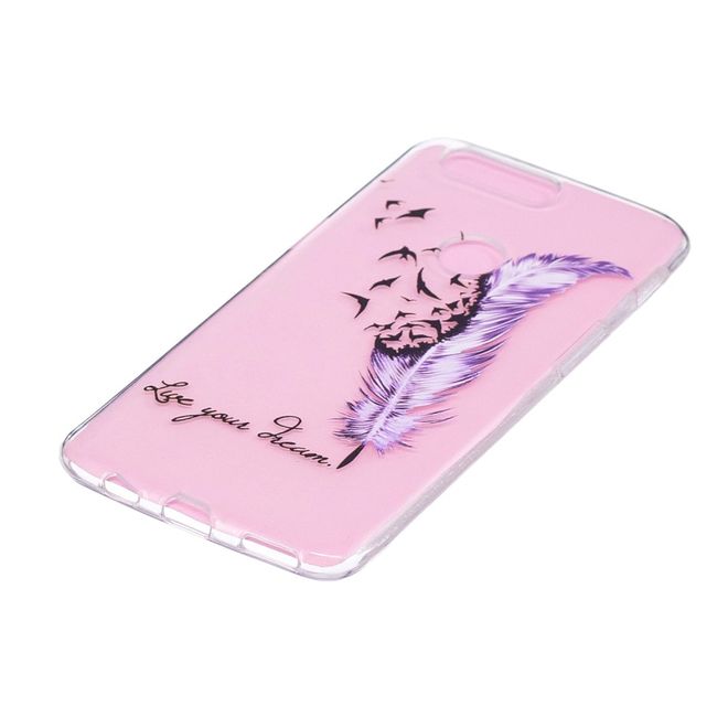 OnePlus 5T Handyhülle - TPU Softcase - Feder und Vögel