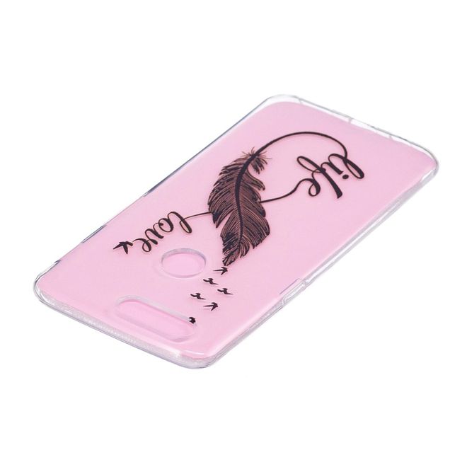 OnePlus 5T Handyhülle - TPU Softcase - schwarze Feder