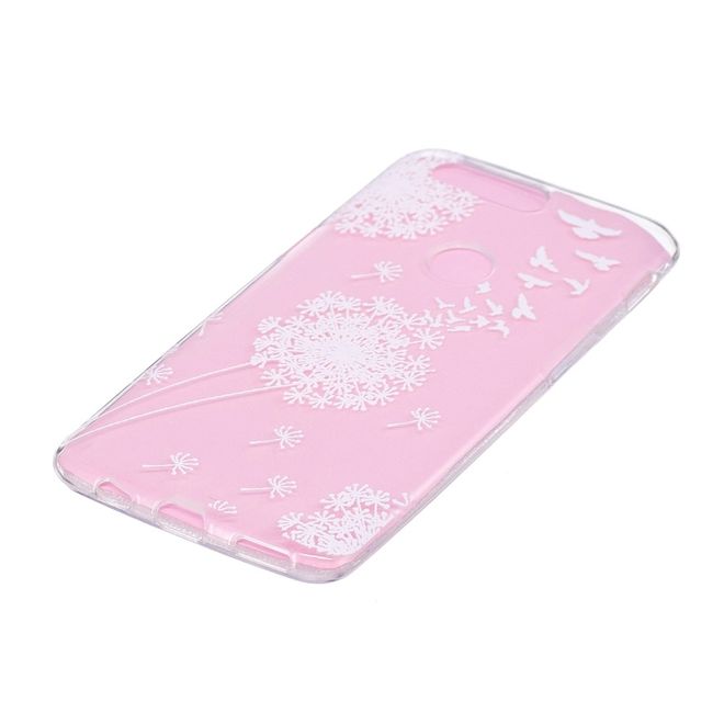 OnePlus 5T Handyhülle - TPU Softcase - weisser Löwenzahn und Vögel