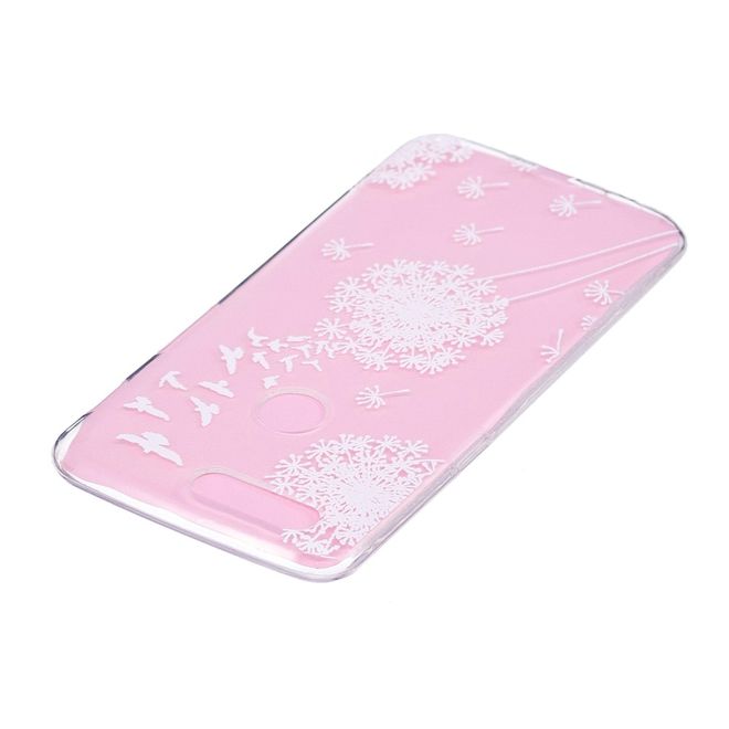 OnePlus 5T Handyhülle - TPU Softcase - weisser Löwenzahn und Vögel