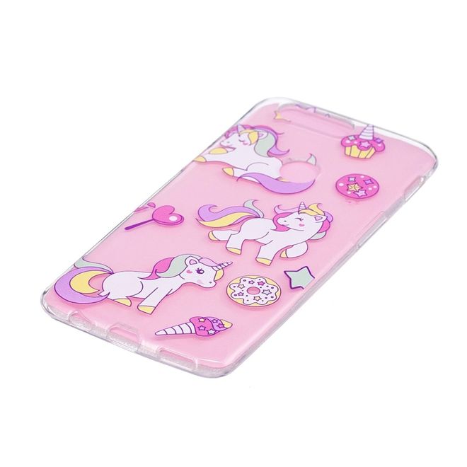 OnePlus 5T Handyhülle - TPU Softcase - Einhorn und Süssigkeiten