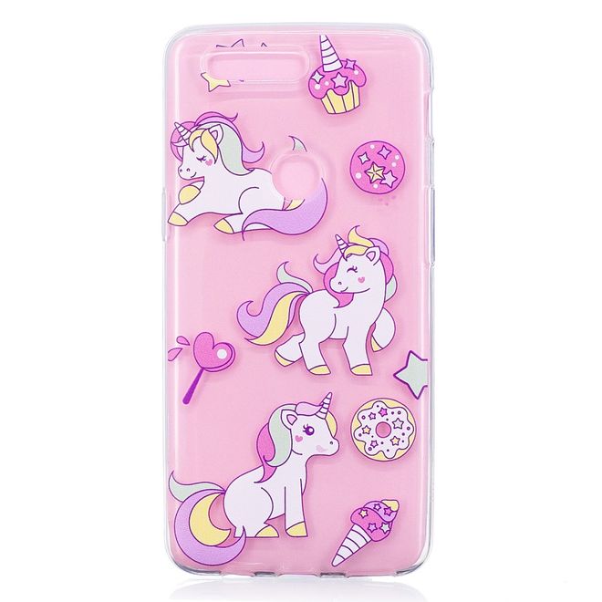 OnePlus 5T Handyhülle - TPU Softcase - Einhorn und Süssigkeiten