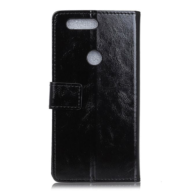 OnePlus 5T Handy Hülle - Crazy Horse Leder Bookcover - schwarz