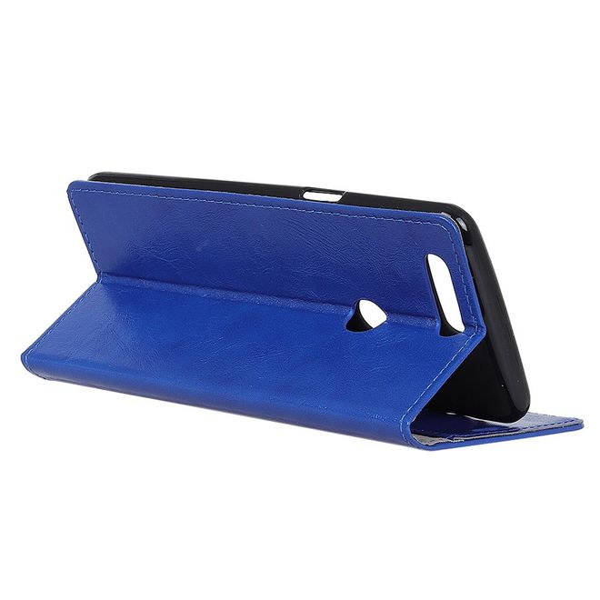OnePlus 5T Handy Hülle - Crazy Horse Leder Bookcover - blau
