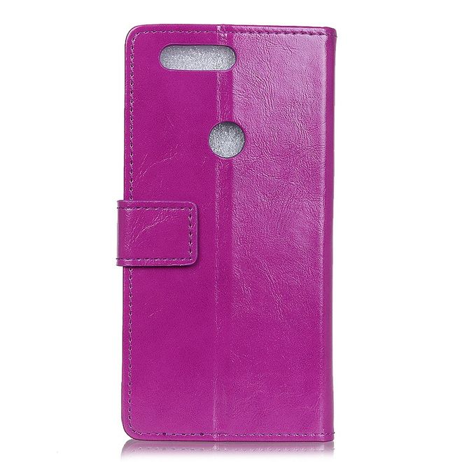 OnePlus 5T Handy Hülle - Crazy Horse Leder Bookcover - purpur