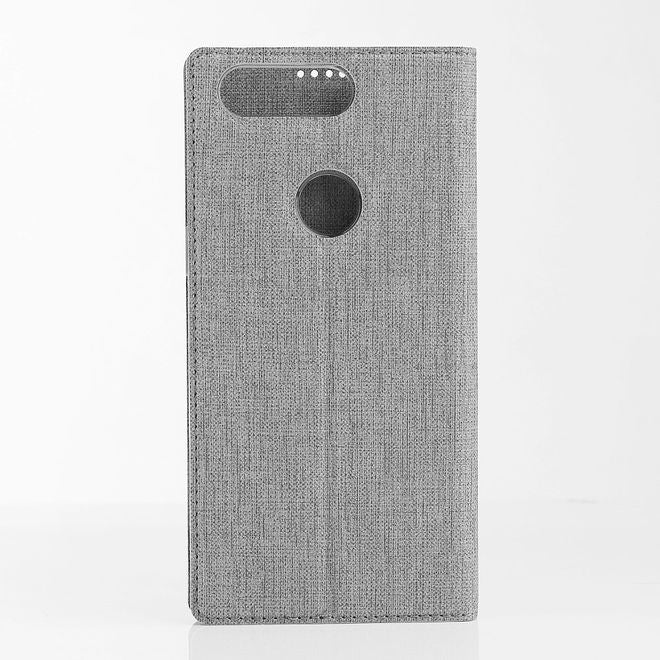 Vili Dmx - OnePlus 5T Hülle - Case aus Leder - mit Standfunktion - grau