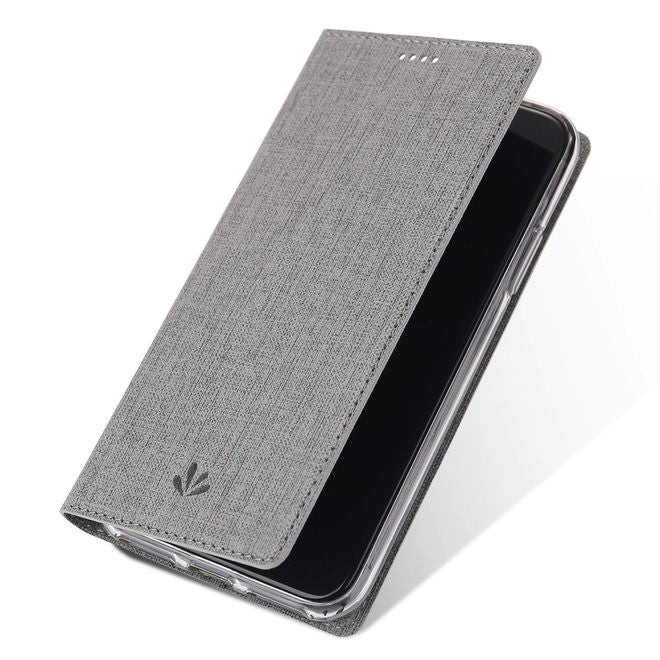 Vili Dmx - OnePlus 5T Hülle - Case aus Leder - mit Standfunktion - grau