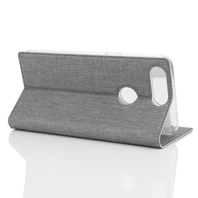 Vili Dmx - OnePlus 5T Hülle - Case aus Leder - mit Standfunktion - grau
