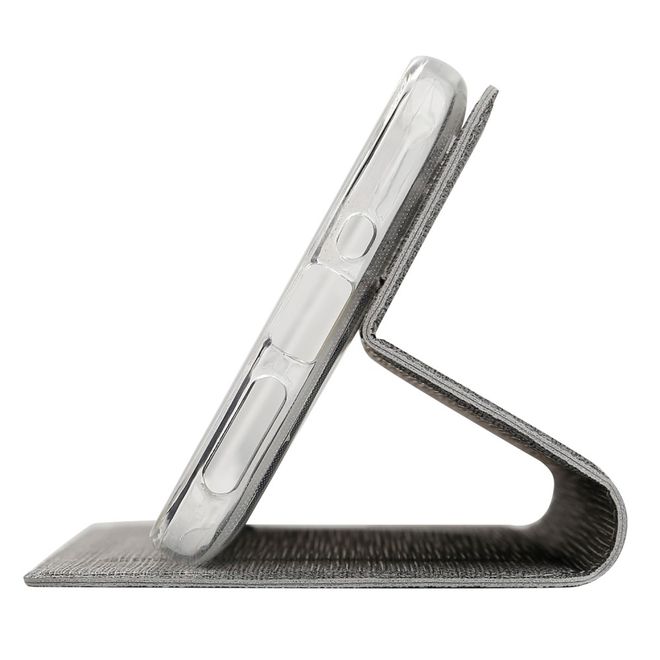 Vili Dmx - OnePlus 5T Hülle - Case aus Leder - mit Standfunktion - grau