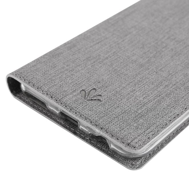 Vili Dmx - OnePlus 5T Hülle - Case aus Leder - mit Standfunktion - grau