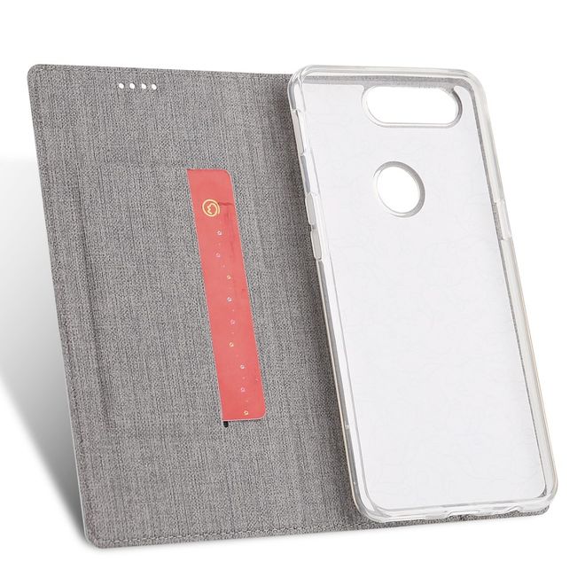 Vili Dmx - OnePlus 5T Hülle - Case aus Leder - mit Standfunktion - grau