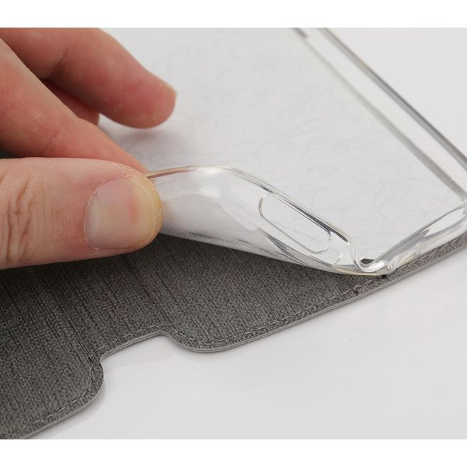 Vili Dmx - OnePlus 5T Hülle - Case aus Leder - mit Standfunktion - grau