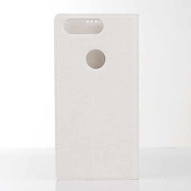 Vili Dmx - OnePlus 5T Hülle - Case aus Leder - mit Standfunktion - weiss