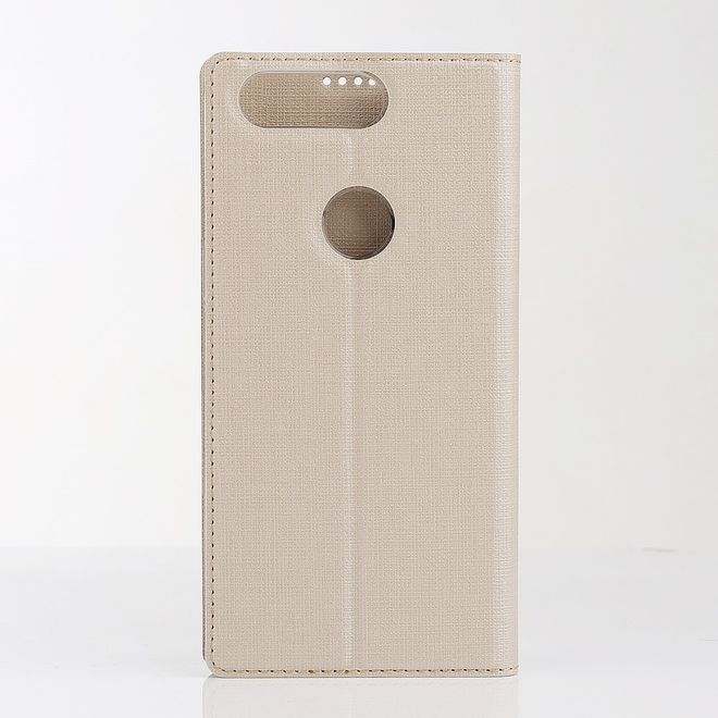 Vili Dmx - OnePlus 5T Hülle - Case aus Leder - mit Standfunktion - gold
