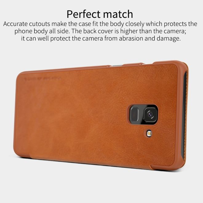 Nillkin - Samsung Galaxy A8+ (2018) Hülle - Leder Book Case - Qin Series - schwarz