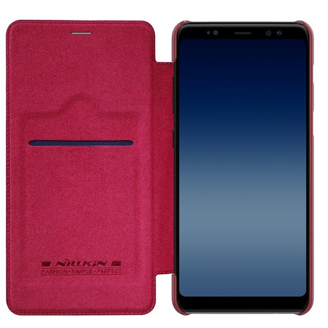 Nillkin - Samsung Galaxy A8+ (2018) Hülle - Leder Book Case - Qin Series - rot