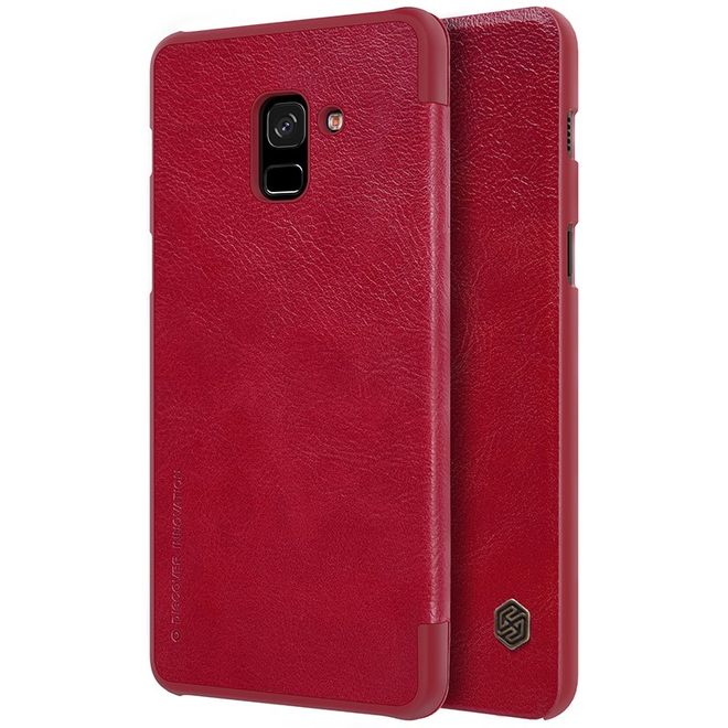 Nillkin - Samsung Galaxy A8+ (2018) Hülle - Leder Book Case - Qin Series - rot