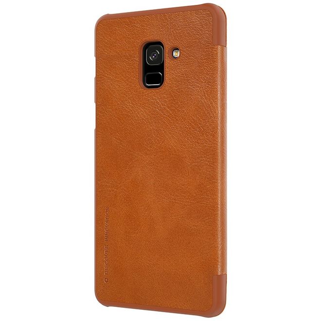 Nillkin - Samsung Galaxy A8+ (2018) Hülle - Leder Book Case - Qin Series - braun