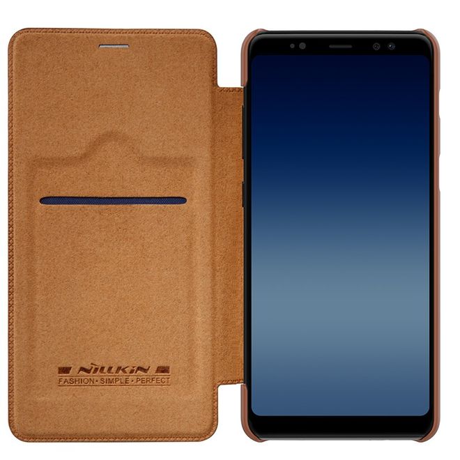Nillkin - Samsung Galaxy A8+ (2018) Hülle - Leder Book Case - Qin Series - braun