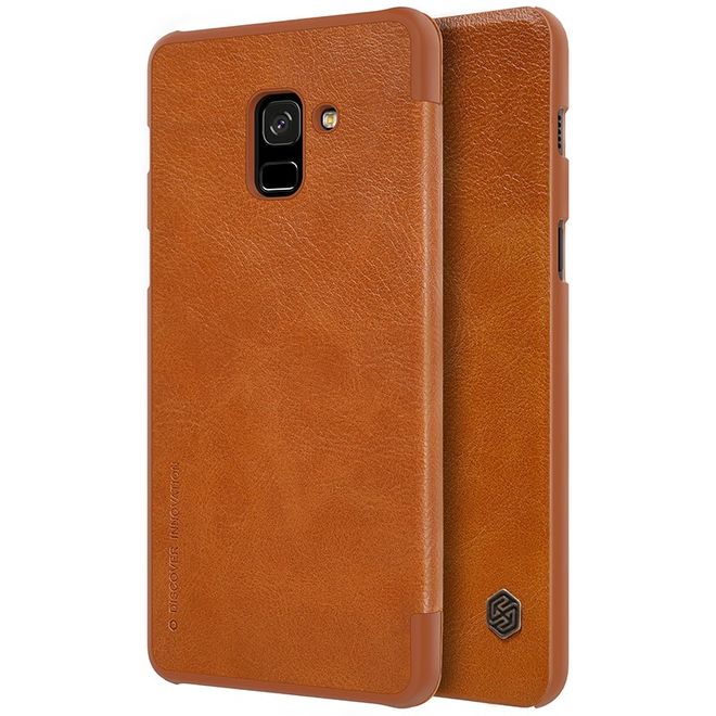 Nillkin - Samsung Galaxy A8+ (2018) Hülle - Leder Book Case - Qin Series - braun