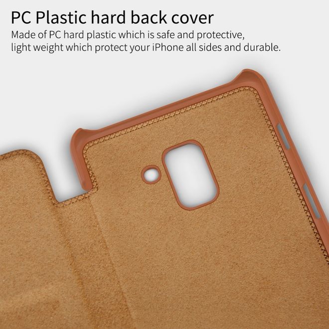 Nillkin - Samsung Galaxy A8+ (2018) Hülle - Leder Book Case - Qin Series - braun