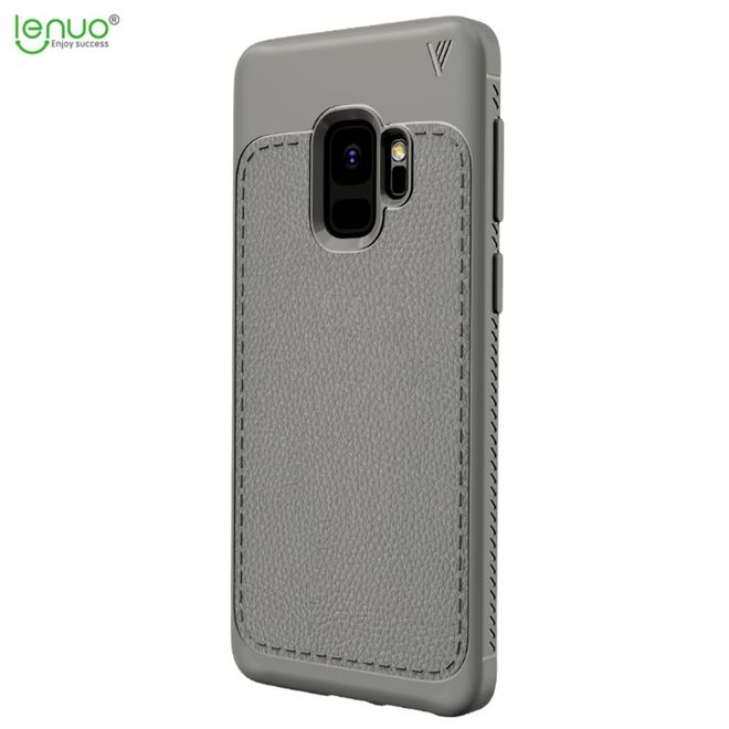 Lenuo - Samsung Galaxy S9 Handy Case - TPU Softcase - mit Litchitextur - Gentlemen Series - grau