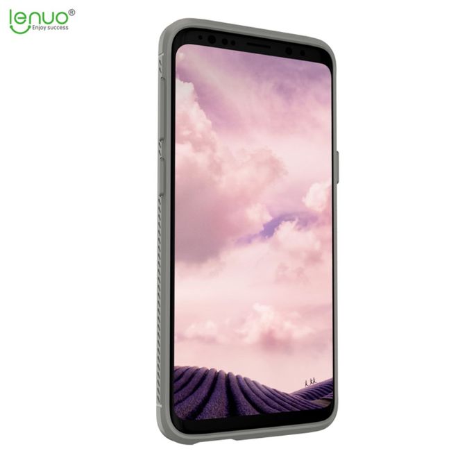 Lenuo - Samsung Galaxy S9 Handy Case - TPU Softcase - mit Litchitextur - Gentlemen Series - grau