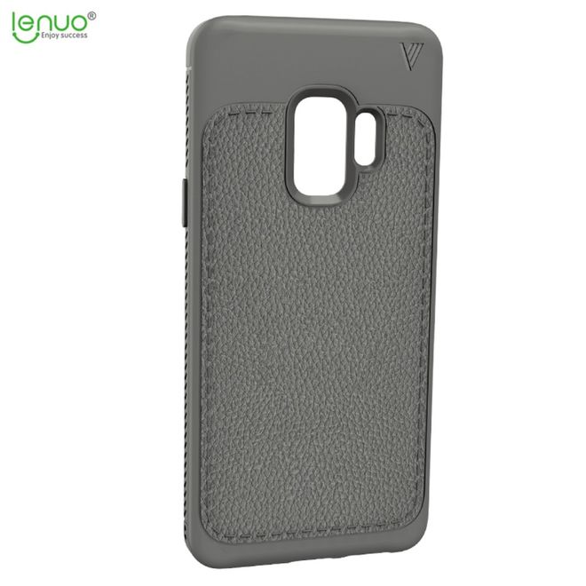 Lenuo - Samsung Galaxy S9 Handy Case - TPU Softcase - mit Litchitextur - Gentlemen Series - grau