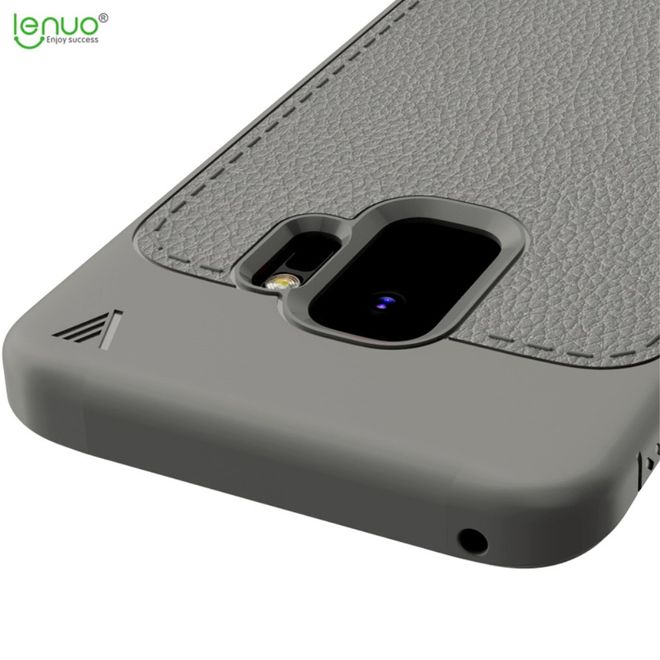 Lenuo - Samsung Galaxy S9 Handy Case - TPU Softcase - mit Litchitextur - Gentlemen Series - grau