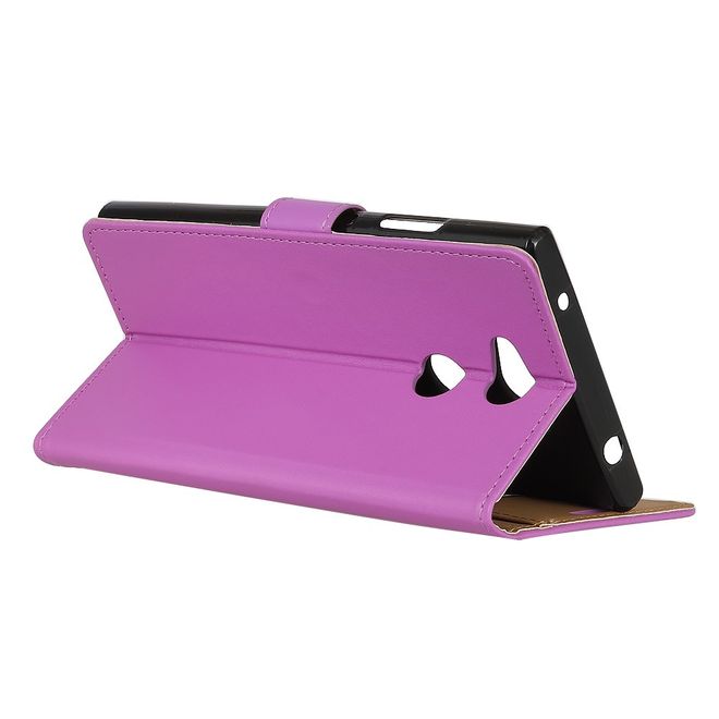 Sony Xperia L2 Handyhülle - Magnetisches Case aus Leder - mit Standfunktion - purpur