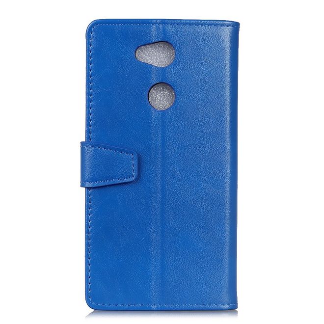 Sony Xperia L2 Handy Hülle - Crazy Horse Leder Case - mit Magnetverschluss und Standfunktion - blau