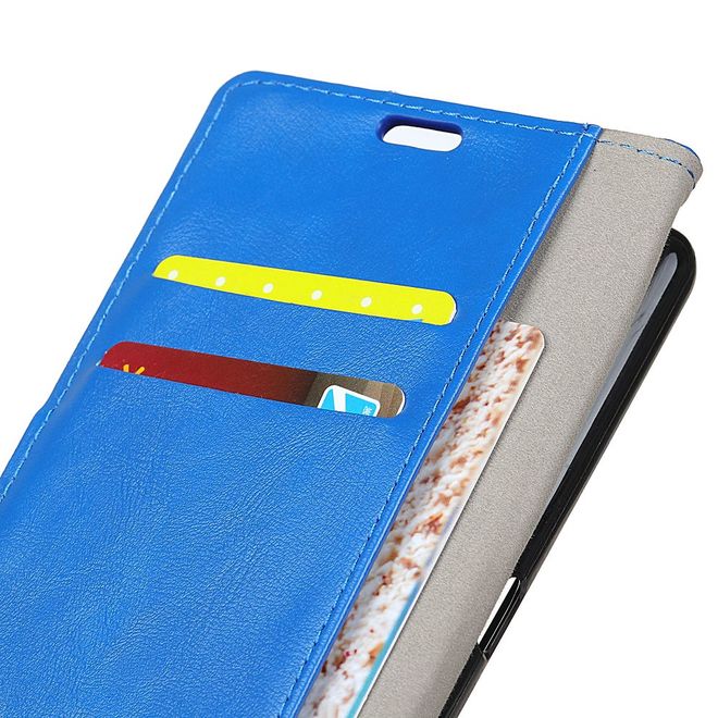 Sony Xperia L2 Handy Hülle - Crazy Horse Leder Case - mit Magnetverschluss und Standfunktion - blau