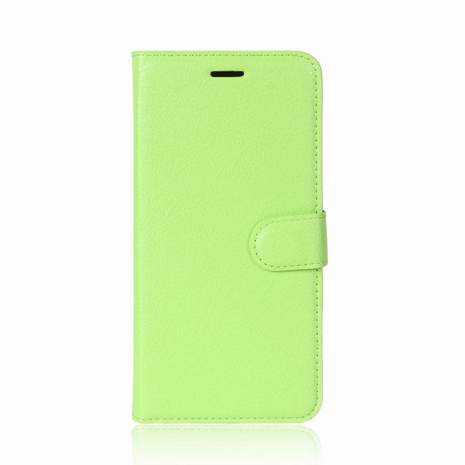 Wiko Lenny 4 Plus Handyhülle - Case aus Leder - mit Magnetverschluss und Litchitextur - grün