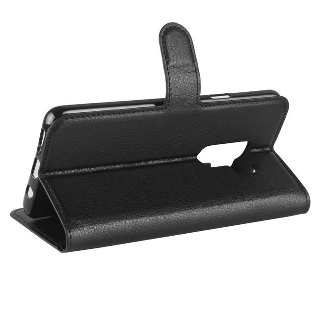 Samsung Galaxy S9 Plus Handy Hülle - Bookcover aus Leder - mit Standfunktion - schwarz