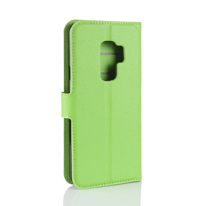Samsung Galaxy S9 Plus Handy Hülle - Bookcover aus Leder - mit Standfunktion - grün