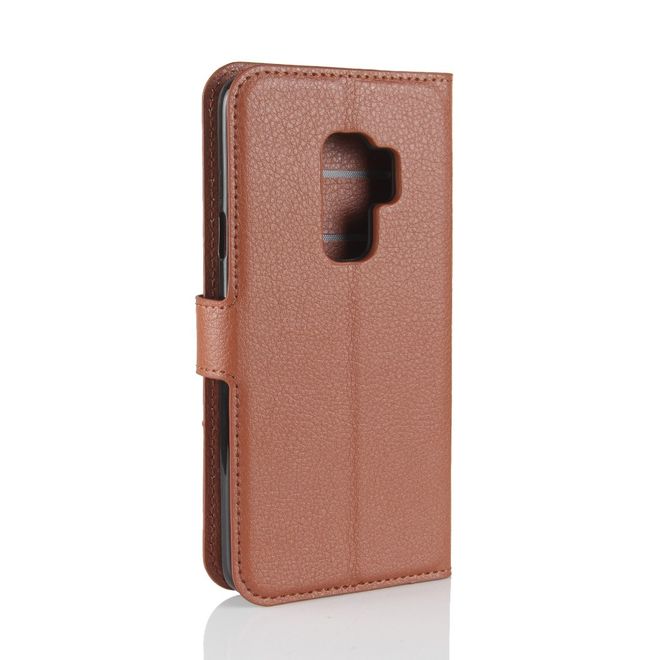 Samsung Galaxy S9 Plus Handy Hülle - Bookcover aus Leder - mit Standfunktion - braun