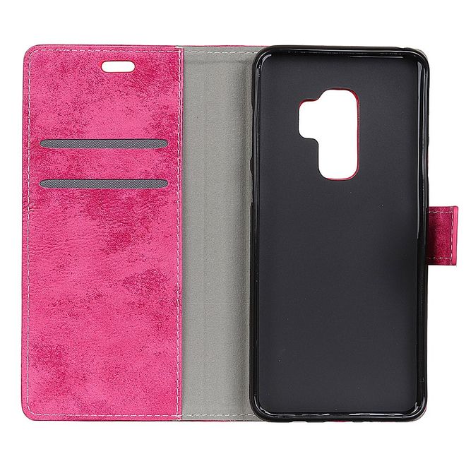 Samsung Galaxy S9 Plus Handy Case - Hülle aus Leder - im Vintage Look - rosa