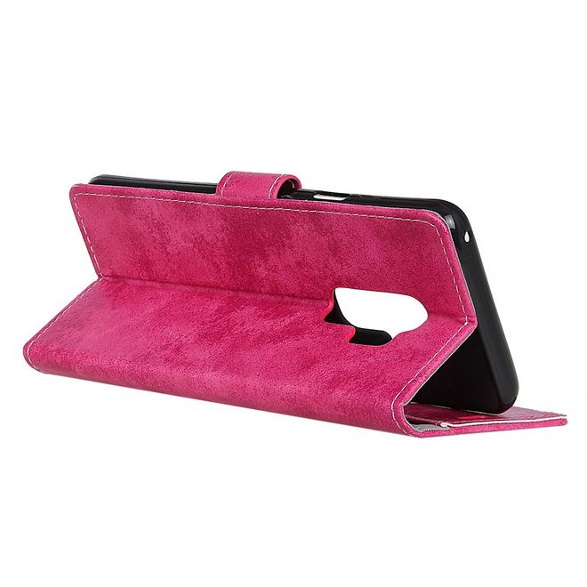 Samsung Galaxy S9 Plus Handy Case - Hülle aus Leder - im Vintage Look - rosa